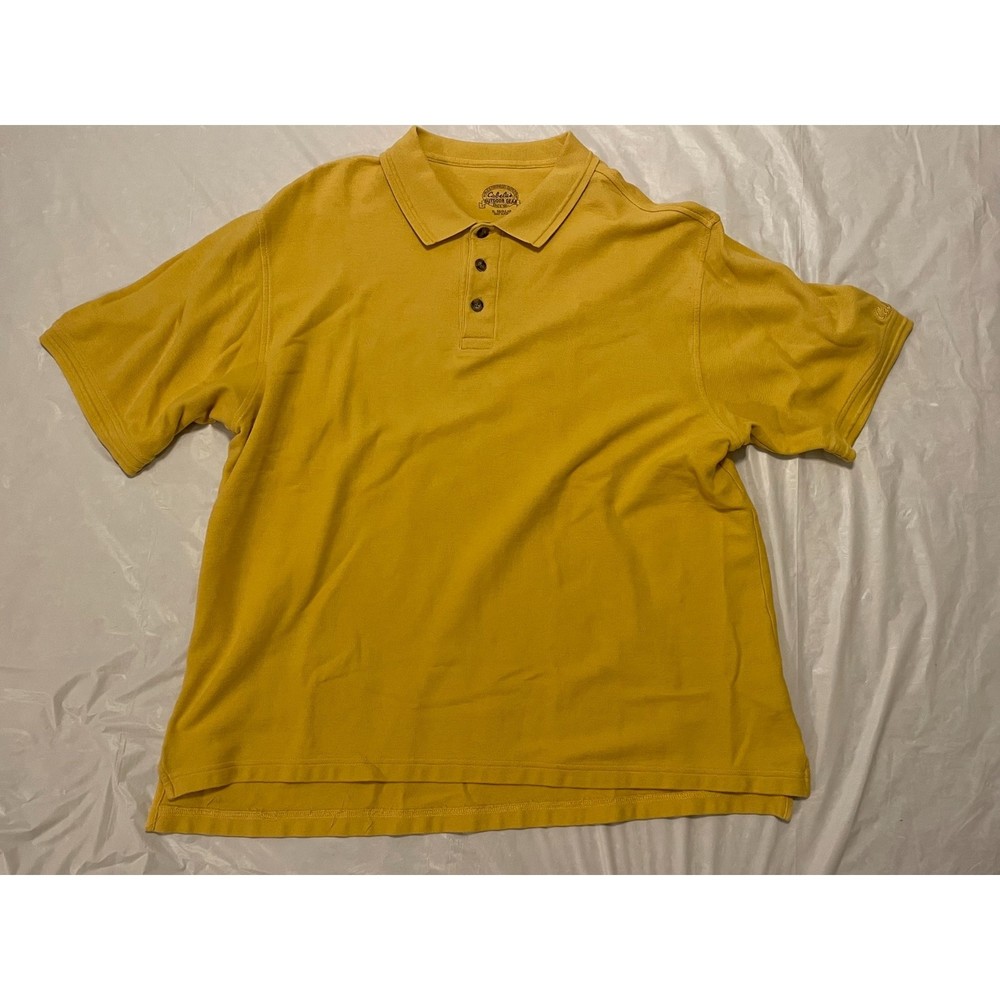 Cabela's Men's Polo Shirt Gold Mustard Yellow Size XL